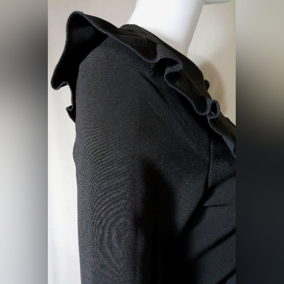 H&M Black L/S Ruffle Front Dress - Picture 4 of 5